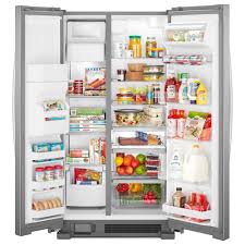 Whirlpool 25 Cu Ft Side By Side Refrigerator In Fingerprint Resistant Stainless Steel Wrs Side By Side Refrigerator Refrigerator Stainless Steel Refrigerator