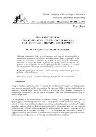 Pdf Zig Zag Functions In Mathematical Open Ended Problems For Functional Thinking Development