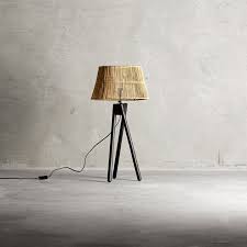 Lamp W Three Legs Rattan H52 M Black Products Tine K Home Lamp Bedside Lamps Shades Rattan Lamp