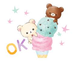 #adventure time #adventure time gif #jake the dog #animated food #ice cream gif #cartoon food #food gif. Line Official Stickers Rilakkuma Korilakkuma Happy Ice Cream Example With Gif Animation