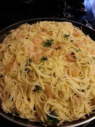 Remove to a plate and reserve. Garlic Shrimp With Angel Hair Pasta Cheesecake Factory Large Shrimp Sauteed With Herbs Lemon And Garlic Combined Pasta Recipes Shrimp Orleans Recipe Pasta