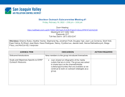 Stockton Outreach Subcommittee Meeting #1