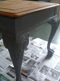 My Current Project A Ball Claw Foot End Table Vintage Dining Table Painted Coffee Tables Dining Table Makeover