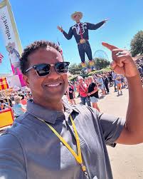 It's actually the State Fair… @statefairoftx . I made my visit with Big Tex  and got my corny dog. Even met a big fair fan. She has a Big Tex tattoo.  What's