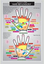 hand reflexology two sided color informational chart