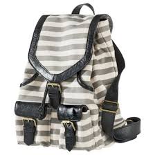 Black And White Striped Backpack Target Bueno Stripe Canvas Backpack Greyblack Boots With Leg Warmers Striped Backpack Chic Bags