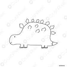 petite ligne mignon coloriage de dinosaure vector illustration pour vecteur stock crushpixel galeries d&#x00027;inspiration voix visuelles un oiseau jouant sur l&#x00027;herbe coloriages