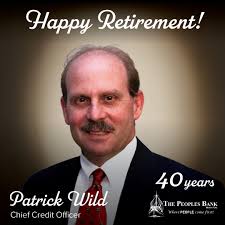 After 40 incredible years of dedication and service, we celebrate the  retirement of Patrick Wild from The Peoples Bank! Patrick has been a valued  part of our team, and his leadership, loyalty,