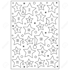 This new series of coloring pages for advent will help children count the days leading up to christmas. Advent Calendar Coloring Page Vector Illustration Stock Photo Picture And Royalty Free Image Image 90844291