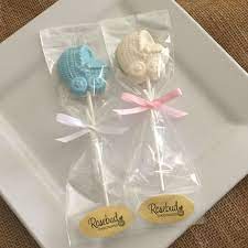 White Chocolate Baby Buggy Lollipop Favors Baby Shower Candy Dessert Table Candy Buffet Stroller Carriage Www Rosebudchocolates Com