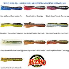 Mizmo Tubes Bad Boy 4 Inch Two Tone Laminate Any Color 8pk Soft Plastic Baits Ebay