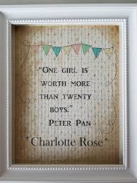 Peter Pan Linen Print Custom Name Fabric Sign Girls Room Decor Unframed J M Barrie Quote Wall Art Wall Art Quotes Girls Room Decor Peter Pan Nursery