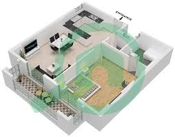 Typical 1 bedroom apartment layout. Floor Plans For Type B10 1 Bedroom Apartments In Jatropha Bayut Ajman