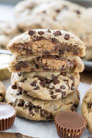 Reese S Stuffed Chocolate Chip Cookies Crazy For Crust Recipe Cookies Recipes Chocolate Chip Chocolate Chip Cookies Best Chocolate Chip Cookie