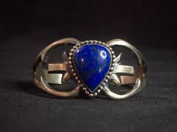 Sterling Silver and Lapis Sandcast Cuff by Tosh Nez 3.2cm Wide, Native  American, First Nations, Southwest, Indian Jewelry