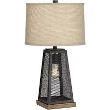 Table lamp colored vector icon. Franklin Iron Works Farmhouse Usb Table Lamp With Night Light Led Dimmer Bronze Metal Burlap Shade For Living Room Bedroom Bedside Target