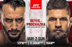 Файткард шоу ufc on espn: Ufc On Espn Reyes Vs Prochazka Mma India