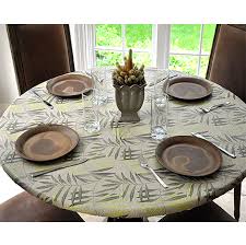 This is the most traditional type of dining room table, and it's also the most popular. Deluxe Elastic Edged Flannel Backed Vinyl Fitted Table Cover Fern Small Round Fits Tables Up To 44 Diameter Covers For The Home