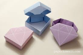 Stiftebox schachteln und verpackung origami kunst. Free Printable Origami Crystal Box Tutorial Paper Kawaii Useful Origami Origami Diamond Diy Origami
