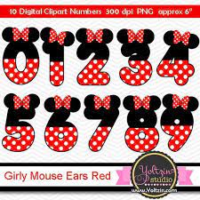 Minnie Mouse Clipart Numbers Ears Red Black Age Digital Clip Etsy Minnie Mouse Clipart Mickey Mouse Clipart Minnie Mouse