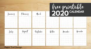 Audrey of oh so lovely blog shares her fun and free 2020 printable calendars! Free Printable 2020 Calendar Template Pages Paper Trail Design