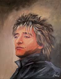 Rod Stewart Oil Painting On Canvas, Peinture par Filip Petrovic