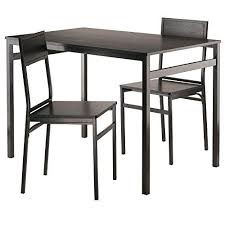 Winsome Wood 20343 Ww Furniture Piece Milton 3 Pc Set Dining Table W Chairs Black Antique Bronze Dining Table Black Dining Table Chairs Dining Room Sets