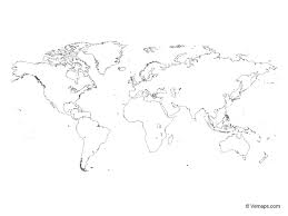 Outline Map Of The World Miller Projection Free Vector Maps World Map Map Map Vector