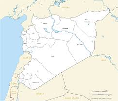 Syria topographic map, elevation, relief. Syria Governorates Free Editable Map