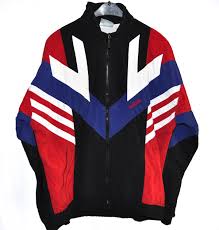 Black And Red Adidas Jacket Vintage 90s Adidas Windbreaker Tracksuit Top Jacket Color Block Black Red White Blue Spell Out Size M L D180 By V Adidas Windbreaker Tracksuit Tops Jacket Tops