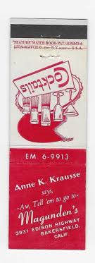 Magunden S Bakersfield Ca Matchbook Books Sayings