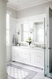 Made from ceramic and showcasing 6 different beauiful colors such as mint, dove, steel, jade, fawn and vintage white. Gray Mosaic Floor Tiles Transitional Bathroom Highgate House