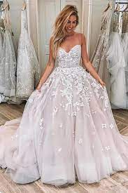 Princess Spaghetti Straps Lace Appliques Fluffy Wedding Dresses Bridal Dress Gowns Ld1643 Tulle Prom Dress Dream Wedding Dresses Ball Gowns Wedding