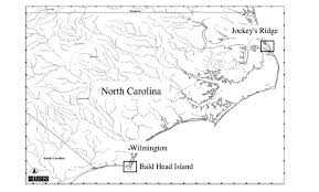 Location Of The Study Areas On The Outer Banks Of North