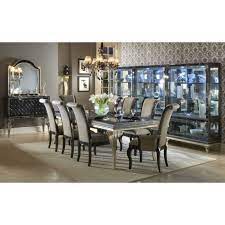 9 pc dining room set for 8 dining table with leaf and 8 dining chairs. Hollywood Swank Leg Dining Room Set Aico Furniture Furniture Cart