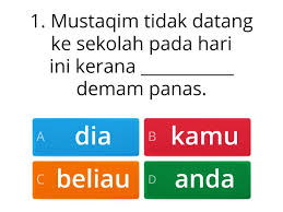 Latihan tatabahasa tahun4 kssr buku teks ms 23. Kuiz Kata Ganti Nama Diri Quiz