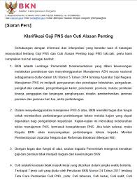 Klarifikasi Bkn Tentang Gaji Pns Dan Info Bkpsdm Tanah Datar Facebook