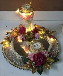 اعمال يدوية بسيطة افكار رائعة لديكورات و طريقه تزيين صينية الشبكه بالخطوات والخطوات لتقديم الذ Wedding Gift Diy Wedding Gift Wrapping Wedding Gifts Packaging