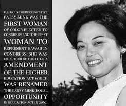 Video Replay available: U.S. Congresswoman Patsy Mink and her signature  legislation, Title IX: A virtual presentation