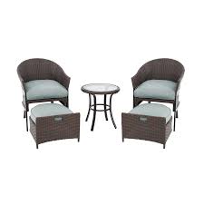 Garden Treasures 5 Piece South Point Brown Tan Steel Patio Conversation Set Patio Furniture Cushions Small Patio Spaces Balcony Furniture