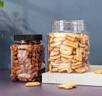 Amazon.com: Lawei 6 Pack Clear Plastic Jars with Lids - 32 Oz Square  Plastic Jars Containers with Easy Grip Handles Storage Jars for Dry Goods  Cookies ...