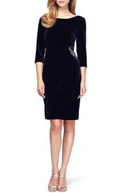 Alex Evenings Embellished Ruched Velvet Sheath Dress Petite Nordstrom Velvet Sheath Dress Petite Dresses Sheath Dress