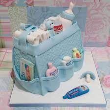 Blue Baby Change Bag For Aan Baby Shower Baby Shower Cakes Diaper Bag Cake Baby Cake