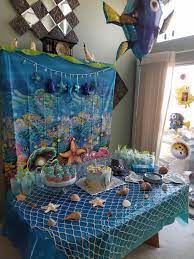Under The Sea Baby Shower Table Ocean Baby Shower Theme Undersea Baby Shower Sea Baby Shower