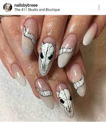 Awesome Rams Head Nails Satanic Western Skull Nails Skull Nails Gothic Nails Goth Nails