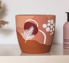 £34.99 bergs potter medium white copenhagen glazed plant pot & saucer. Hand Painted Boho Plant Pot Planter The Rosy Terracotta Etsy In 2021 Boho Plant Pots Diy Flower Pots Plant Pot Design