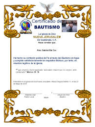 Gotitas de agua | obrero fiel. Certificado De Bautismo Nueva Jerusalem