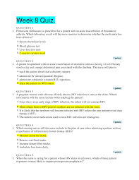 Nur 2790 Week 8 Quiz Solution Quiz Ulcers Prednisone