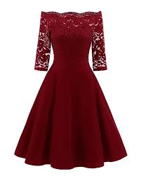 Gamiss Women S Vintage Off Shoulder Cocktail Dress Plus Size Floral Lace 3 4 Sleeves Wedd Off Shoulder Cocktail Dress Homecoming Dresses Nordstrom Prom Dresses