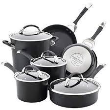 Black And White Pots And Pans Circulon 87526 10 Piece Hard Anodized Aluminum Cookware Set Black Kitchendesign Kitchenga Cookware Set Stainless Steel Cookware Set Nonstick Cookware